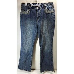 East LA Womens Blue Denim Jeans Size 16 Studded Pockets